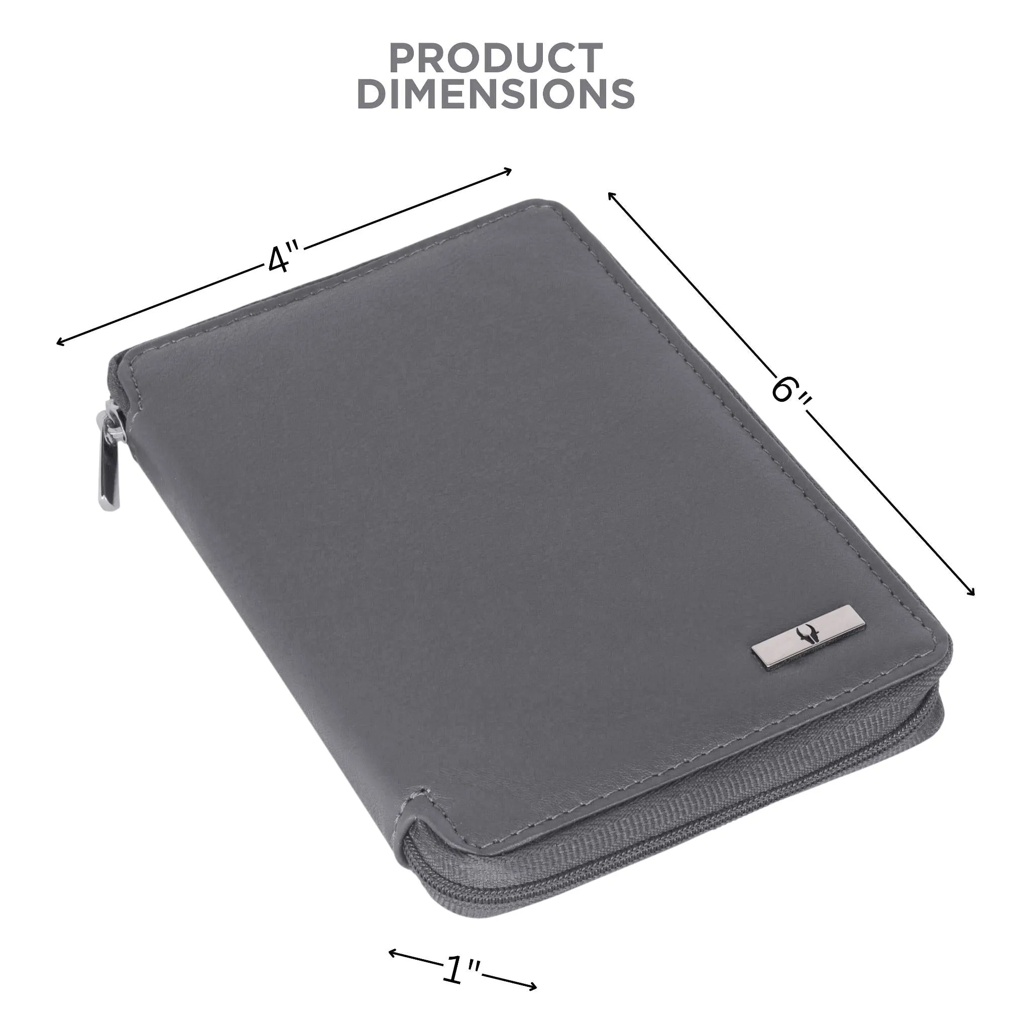 HUDSON RFID Protected Maroon Leather Passport Holder for Men & Women