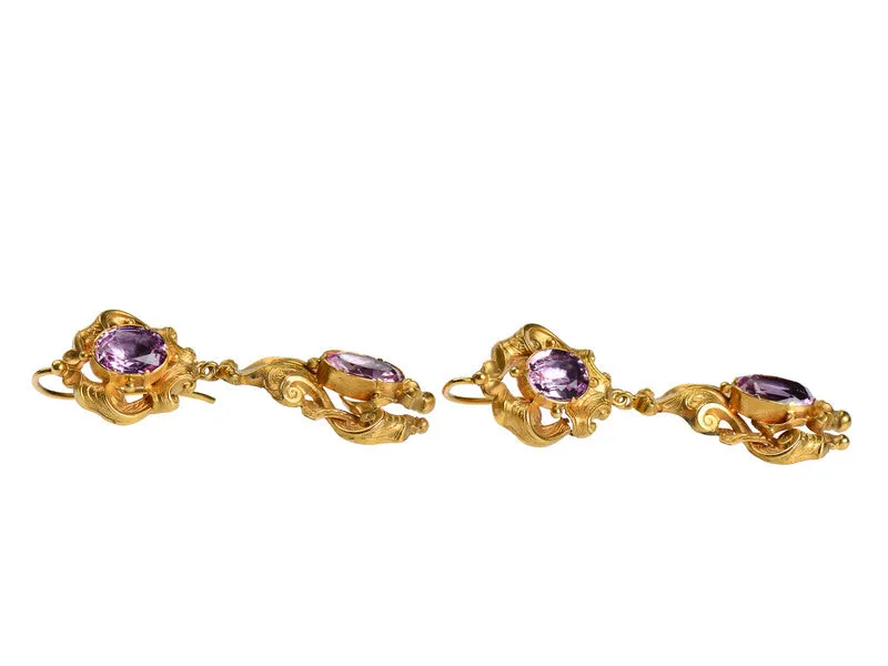Inspired Georgian Pink Topaz Earrings
