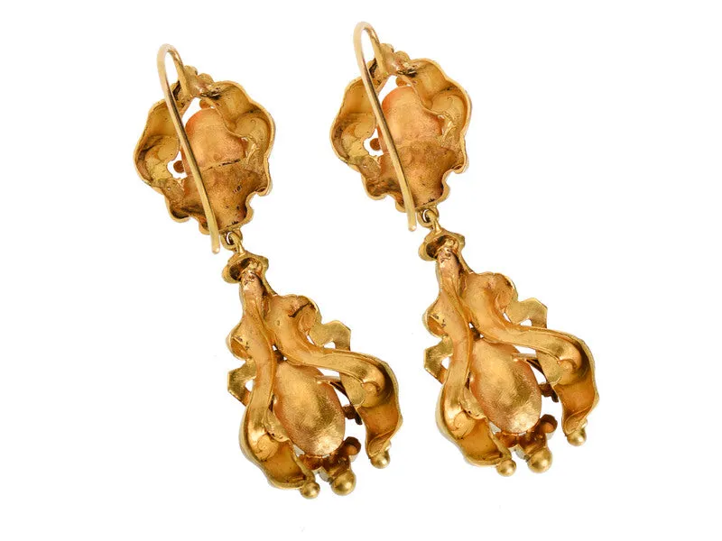 Inspired Georgian Pink Topaz Earrings
