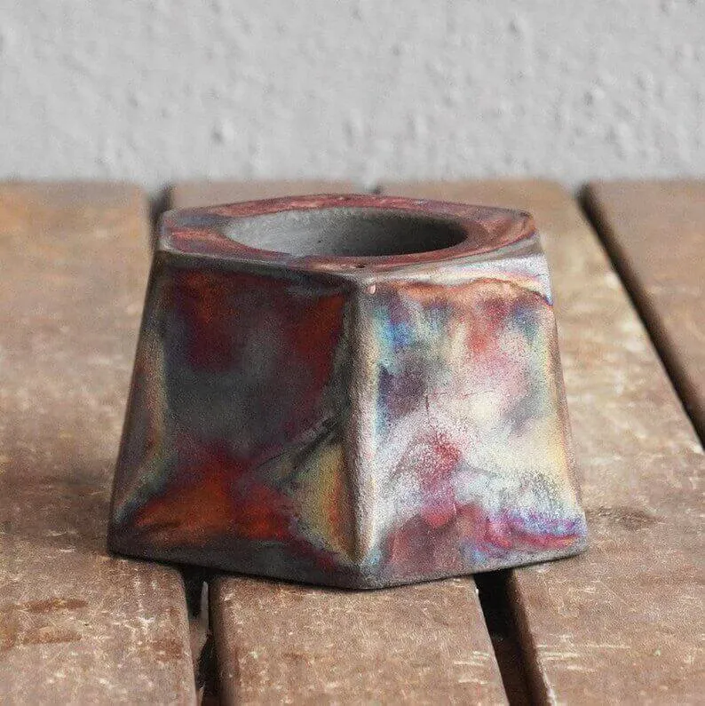 Keihatsu tealight, candle and incense ceramic holder