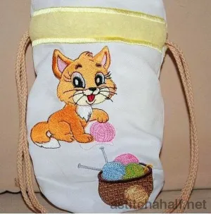 Kitty Drawstring Bag