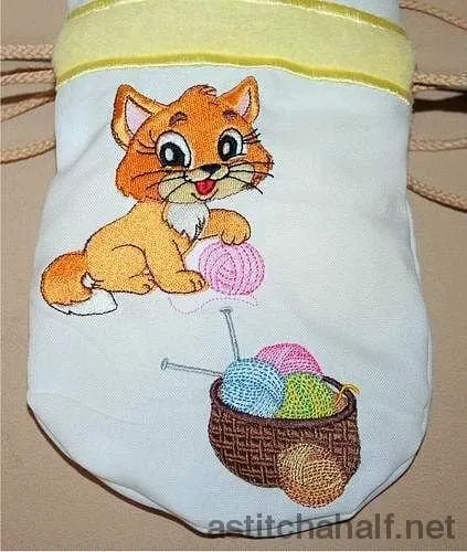 Kitty Drawstring Bag
