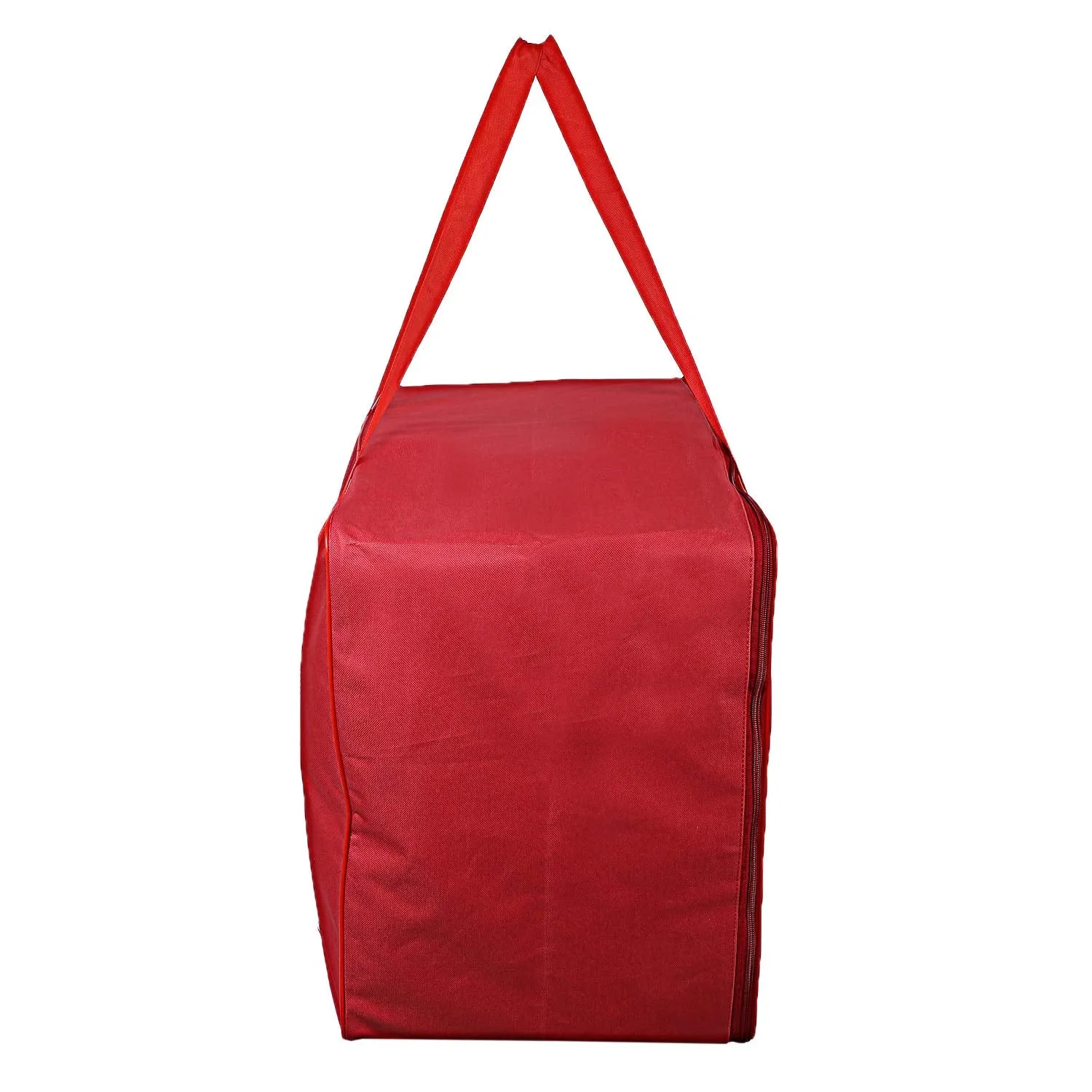 Kuber Industries Rexine 3 Pcs Jumbo Underbed Moisture Proof Storage Bag with Zipper Closure and Handle (Red) -CTKTC6325