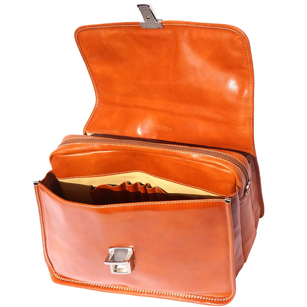 Leather briefcase with Laptop compartment inside