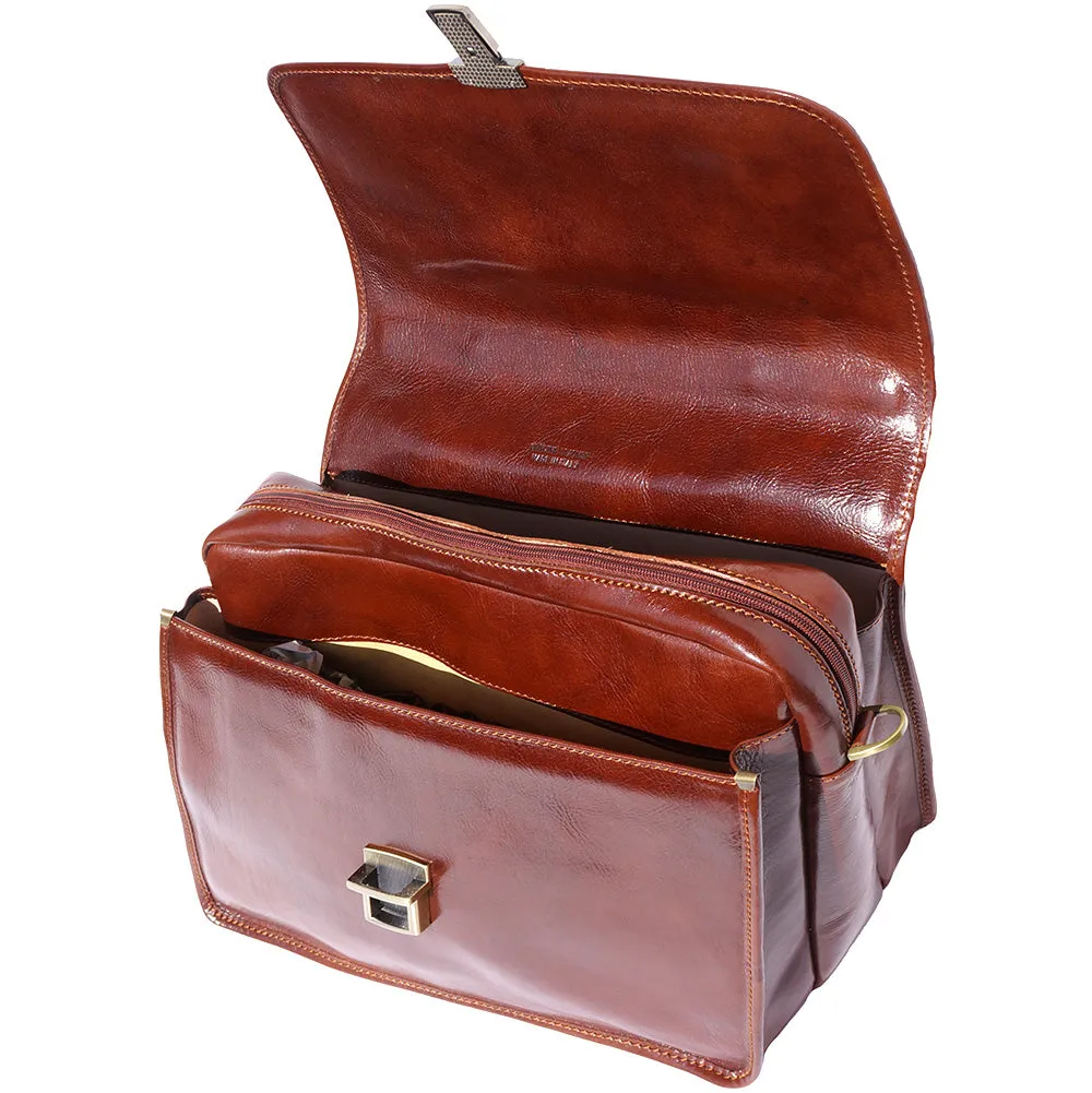 Leather briefcase with Laptop compartment inside