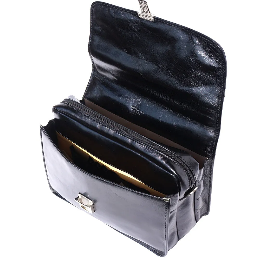 Leather briefcase with Laptop compartment inside