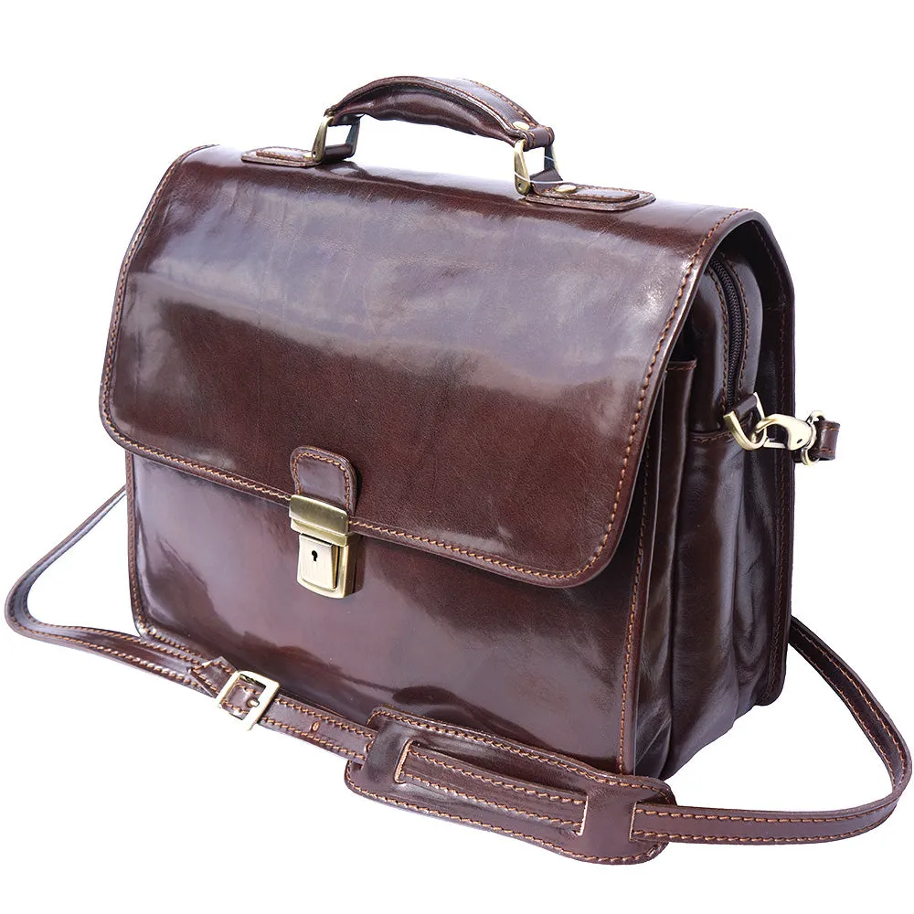 Leather briefcase with Laptop compartment inside