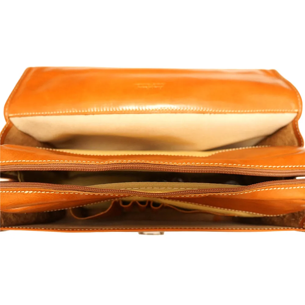 Leather briefcase with Laptop compartment inside
