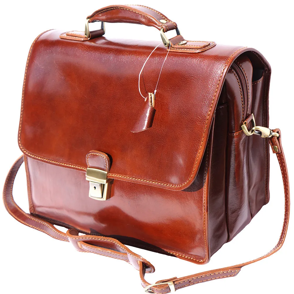 Leather briefcase with Laptop compartment inside