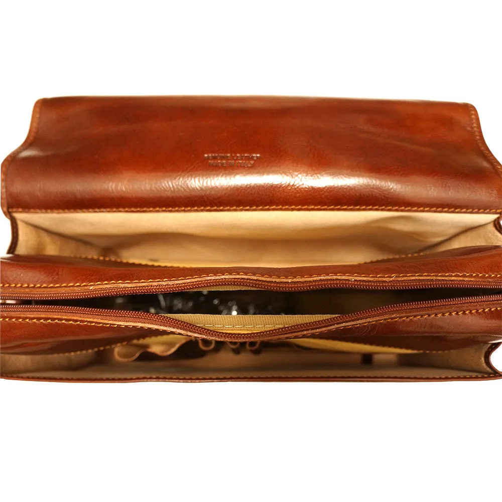 Leather briefcase with Laptop compartment inside
