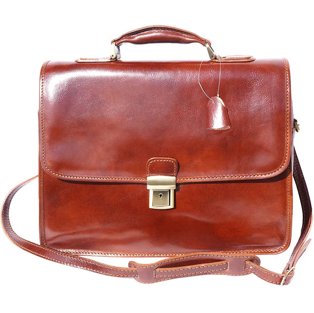 Leather briefcase with Laptop compartment inside