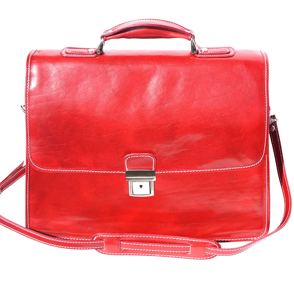 Leather briefcase with Laptop compartment inside