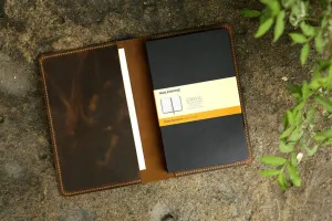 Leather notebook cover for moleskine classic notebook XL size 7.5 x 9.5 inch