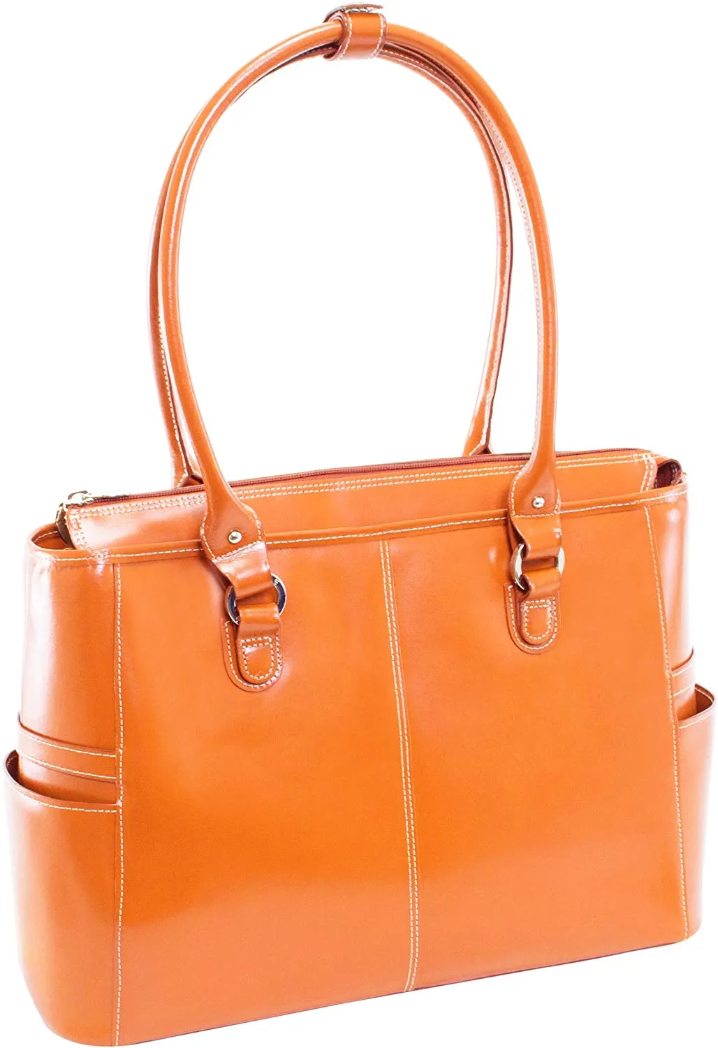 McKlein, W Series, Willow Springs, Top Grain Cowhide Leather, 15" Leather Ladies' Laptop Briefcase, Orange (96560)