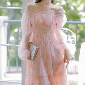 Minnie Rosa    Dress Kawaii Academia Y2K Cottagecore Coquette Fairycore Dollette Princesscore