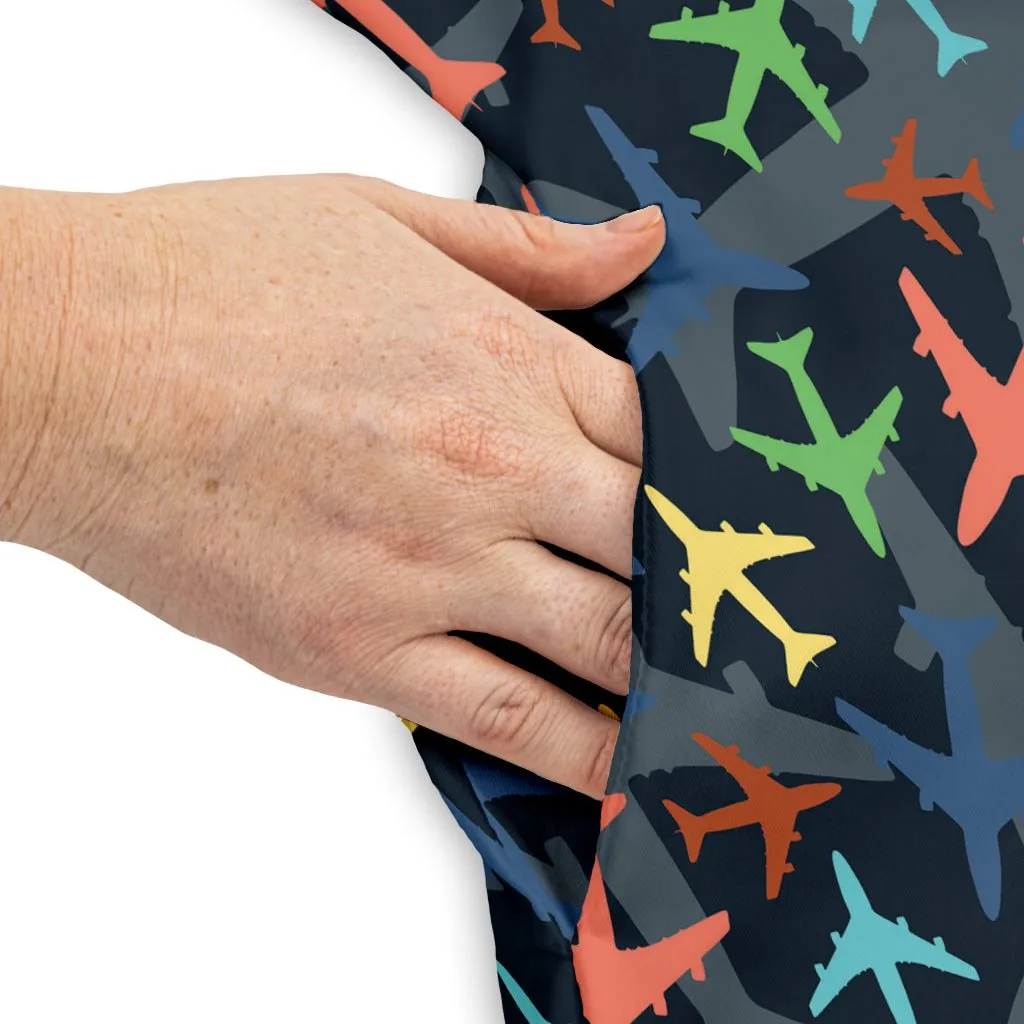 Multi Colored Airplanes On Blue Dress