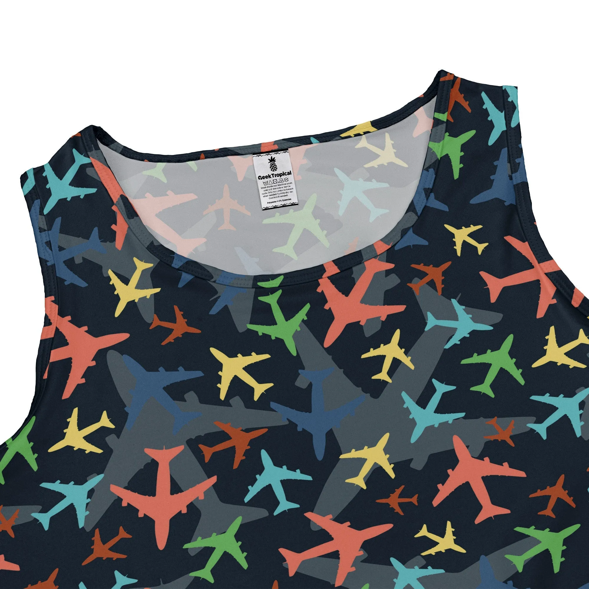 Multi Colored Airplanes On Blue Dress
