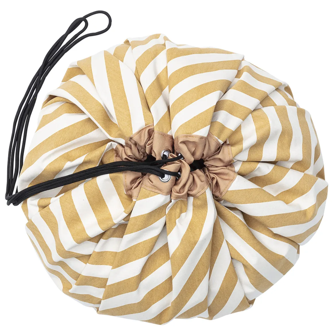 Mustard Stripes Toy Storage Bag