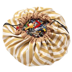 Mustard Stripes Toy Storage Bag