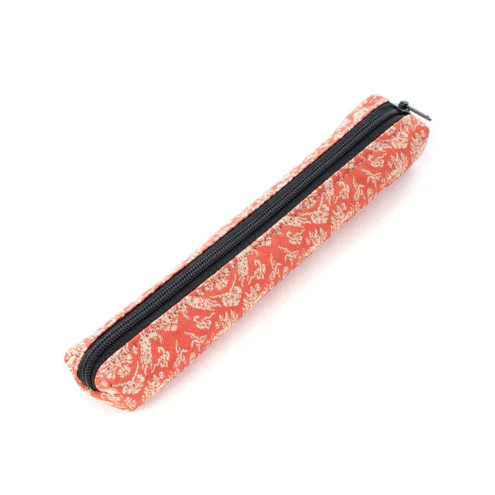 Nishijin-ori Pencil Case - Goats and Flowering Plants Design - ,  Made in Kyoto, Japan,  Japanese traditional craft pen case