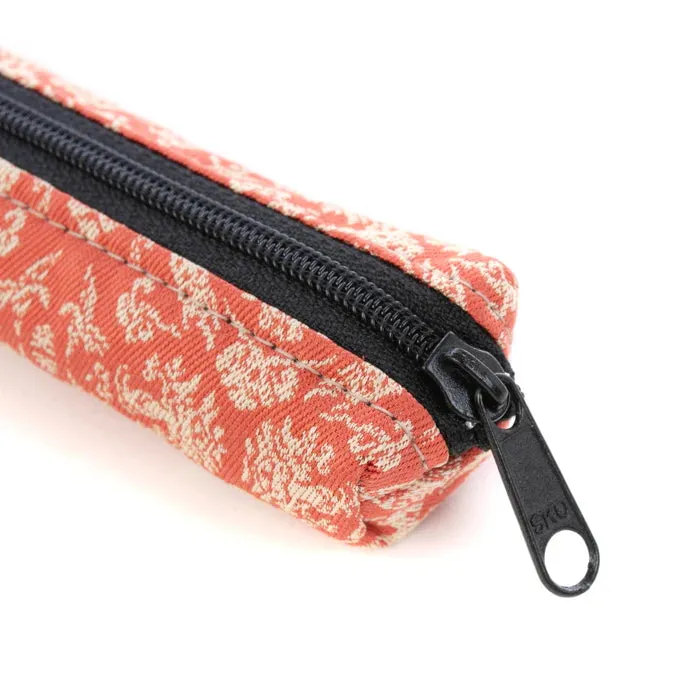 Nishijin-ori Pencil Case - Goats and Flowering Plants Design - ,  Made in Kyoto, Japan,  Japanese traditional craft pen case