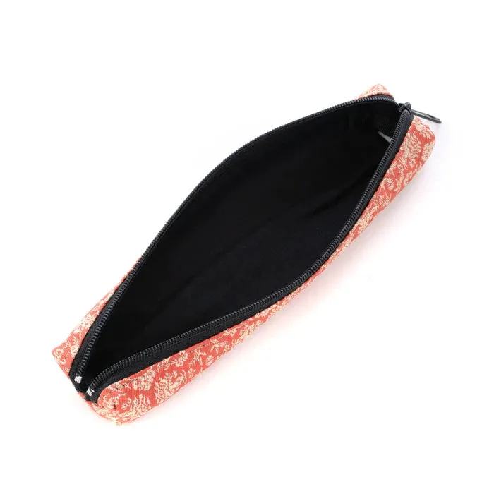 Nishijin-ori Pencil Case - Goats and Flowering Plants Design - ,  Made in Kyoto, Japan,  Japanese traditional craft pen case