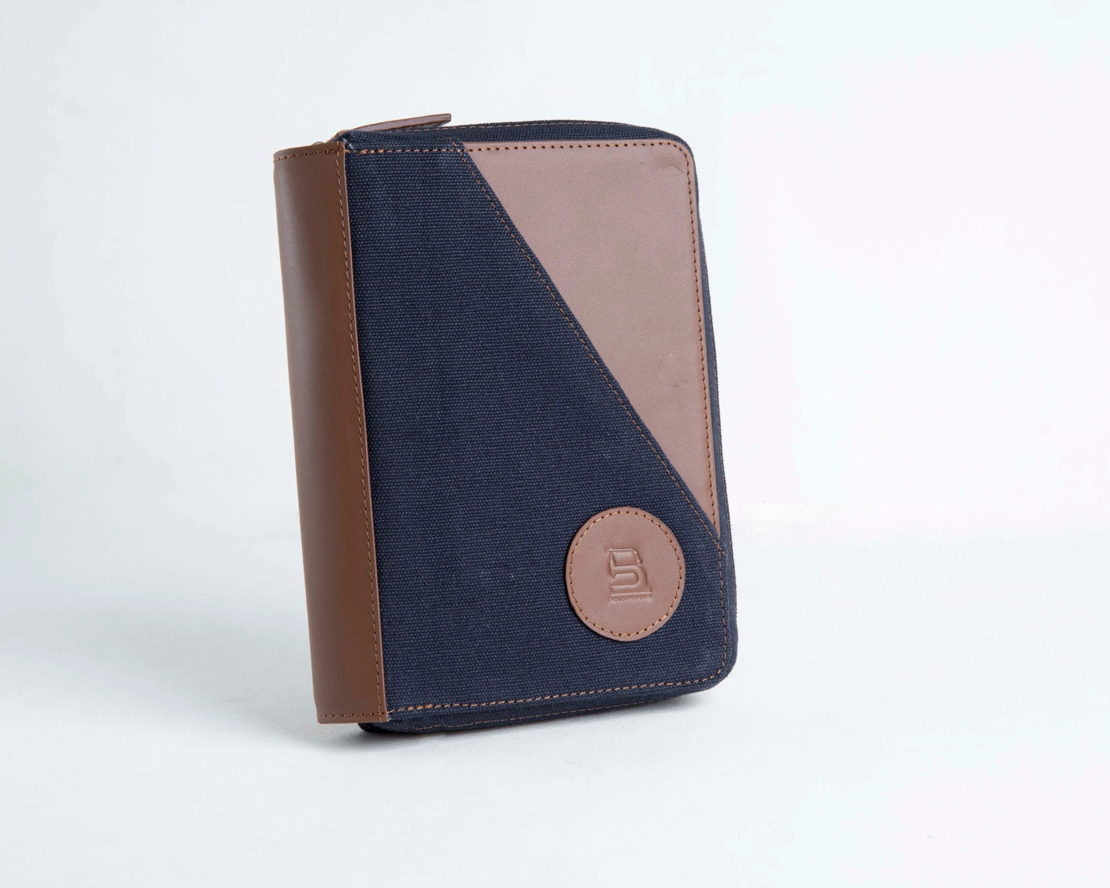 Nomad Passport Organiser - Blue Canvas   Tan Leather