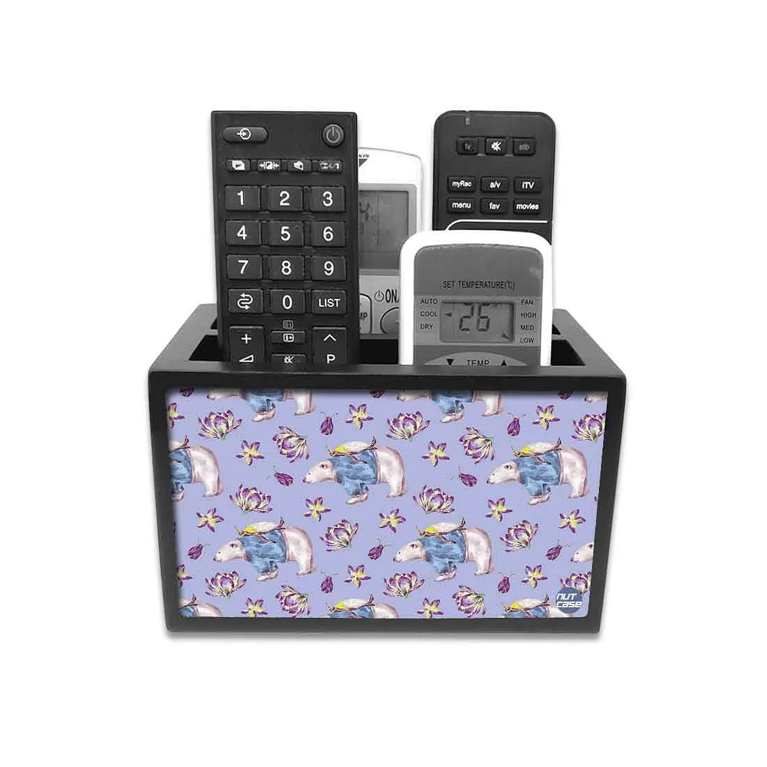 Organizer For TV AC Remotes - Polar Bear Riding