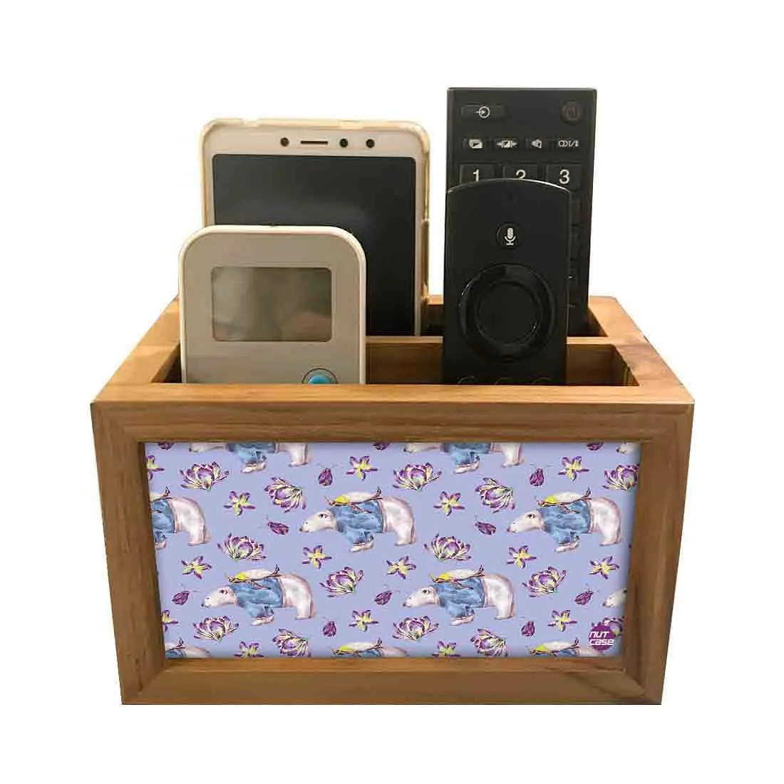 Organizer For TV AC Remotes - Polar Bear Riding