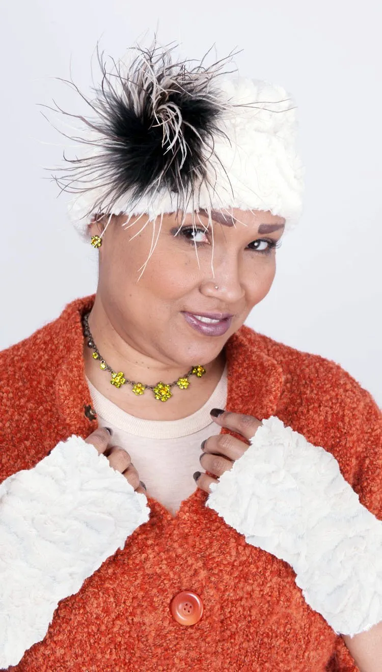 Ostrich Feather Brooches - Multi-Colored