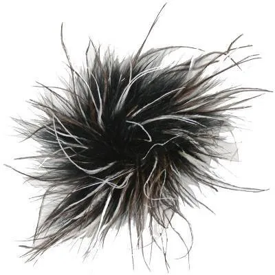 Ostrich Feather Brooches - Multi-Colored