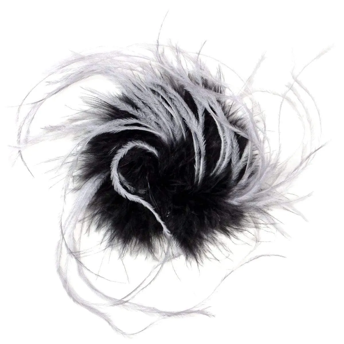 Ostrich Feather Brooches - Multi-Colored