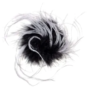 Ostrich Feather Brooches - Multi-Colored