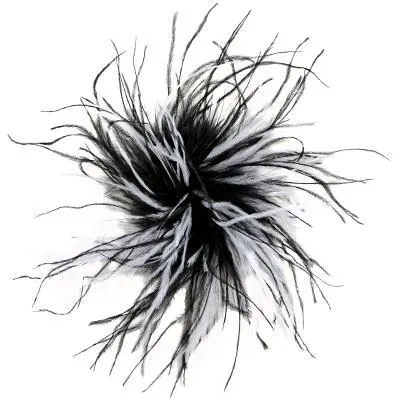 Ostrich Feather Brooches - Multi-Colored