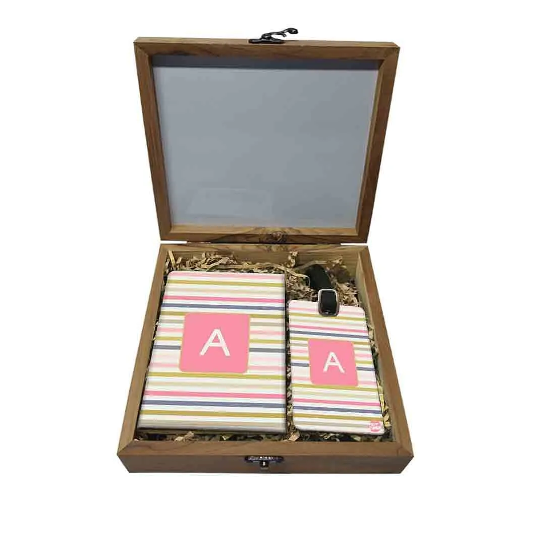 Personalised Passport Holder - Pink Strips