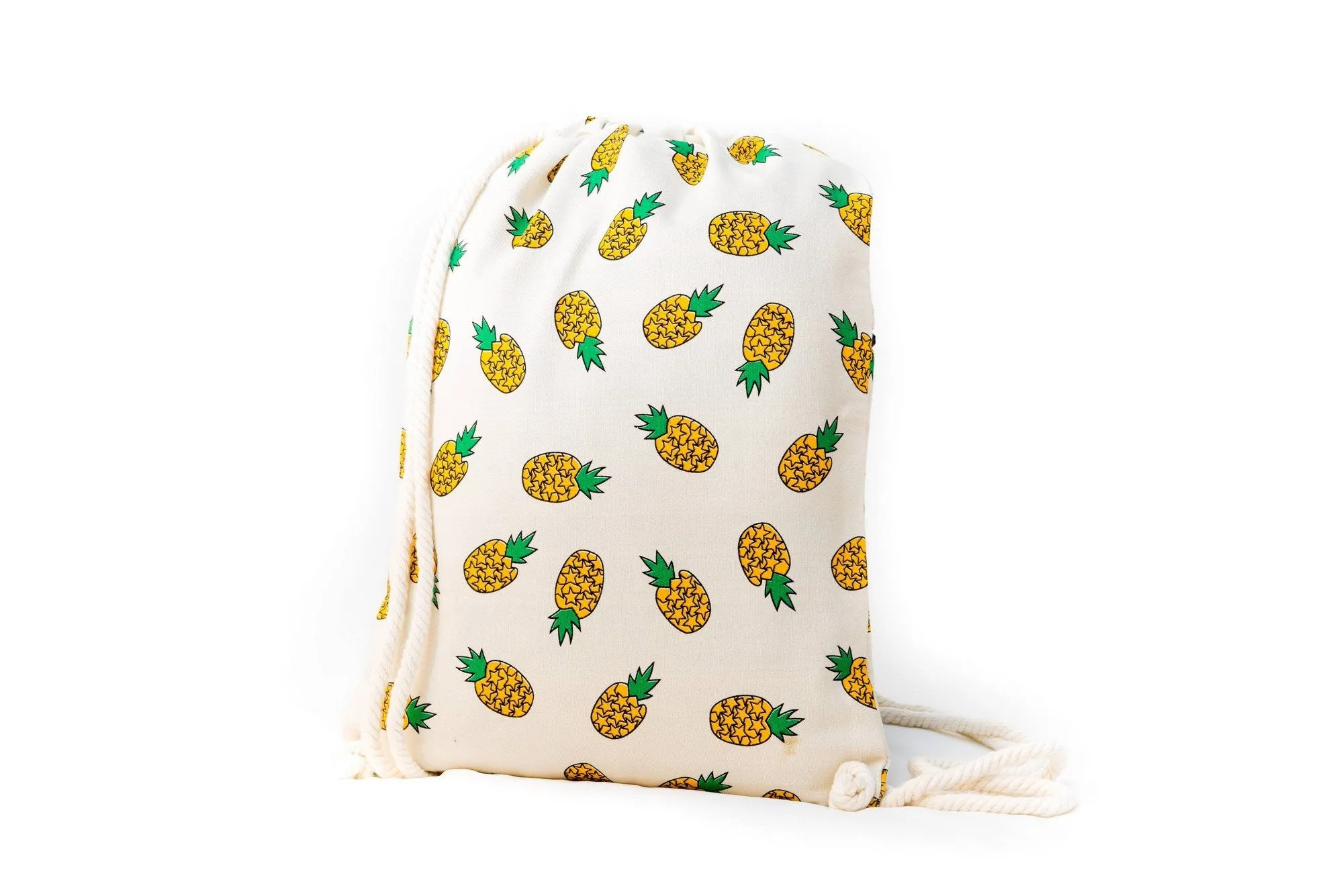 Pineapple Canvas Drawstring Backpack
