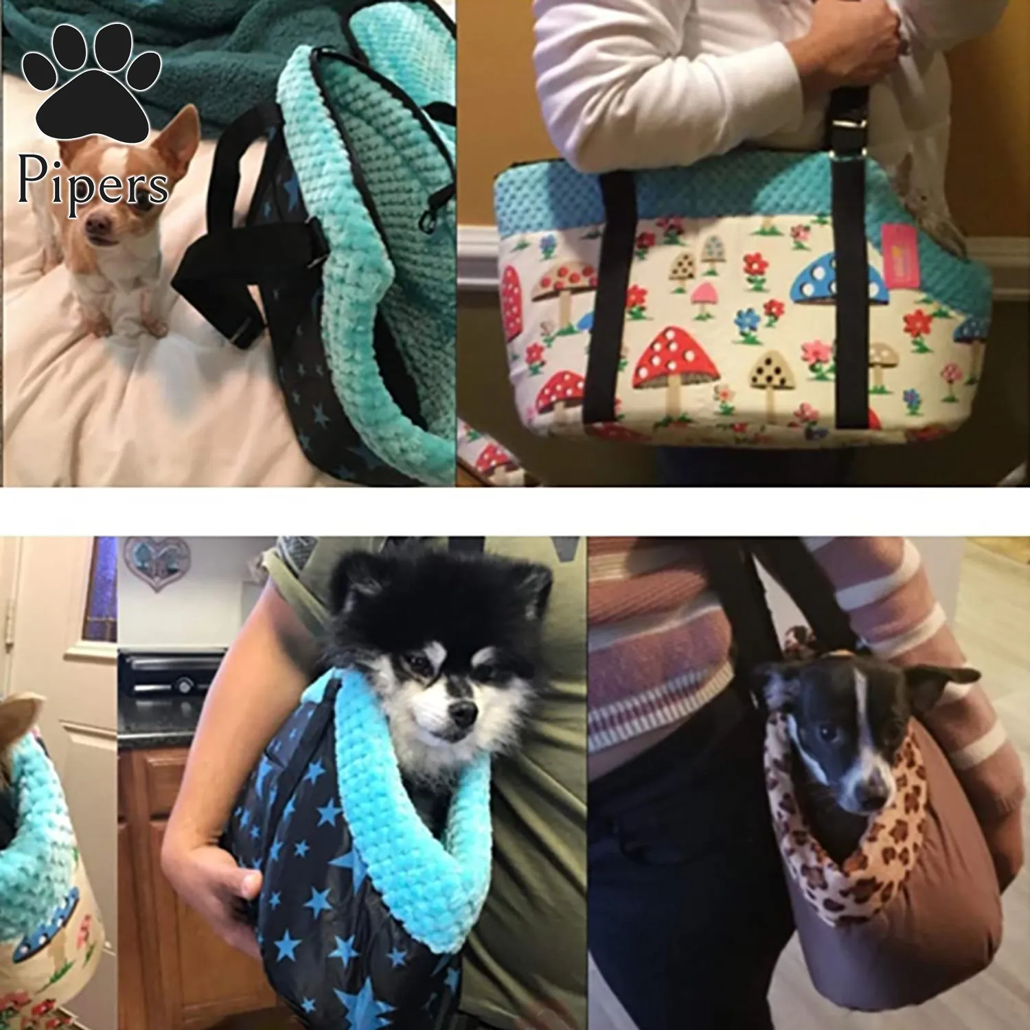 Pipers Pet Carrier Purse Warm Sponge Travel Bag Cat Dog Portable Warm Tote