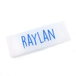 Plastic Pencil Case - Transparent (Blue Name)