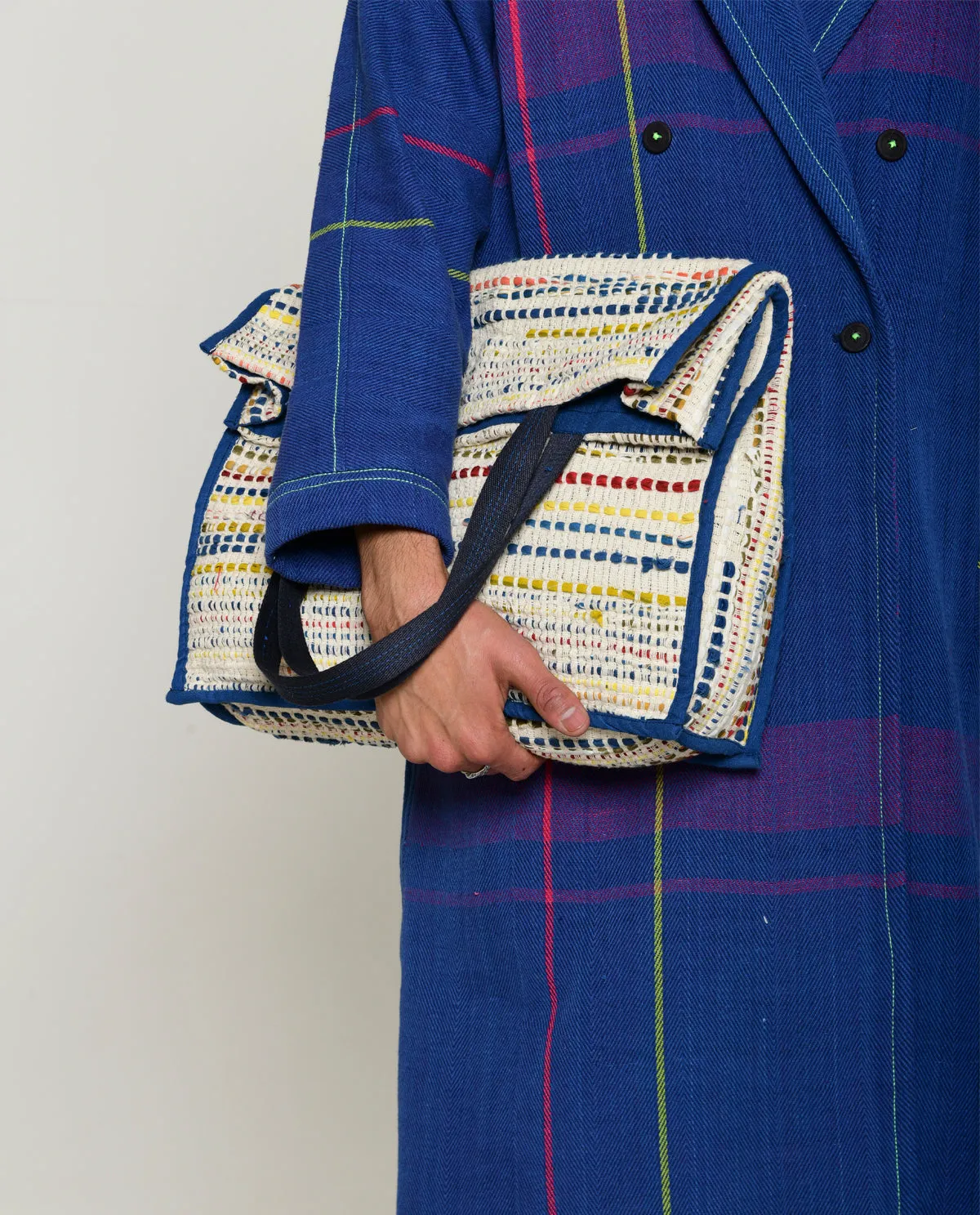 Recycled White Multi Colored Bag