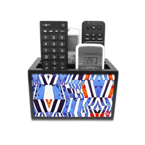 Remote Control Stand Holder Organizer For TV / AC Remotes -  Blue Lines