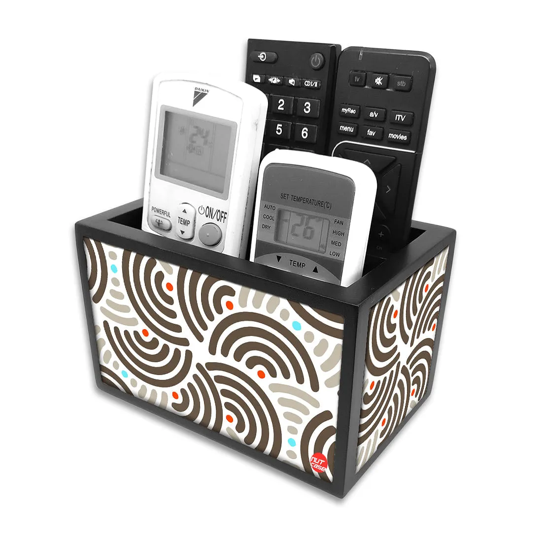 Remote Control Stand Holder Organizer For TV / AC Remotes -  Waves Pattern