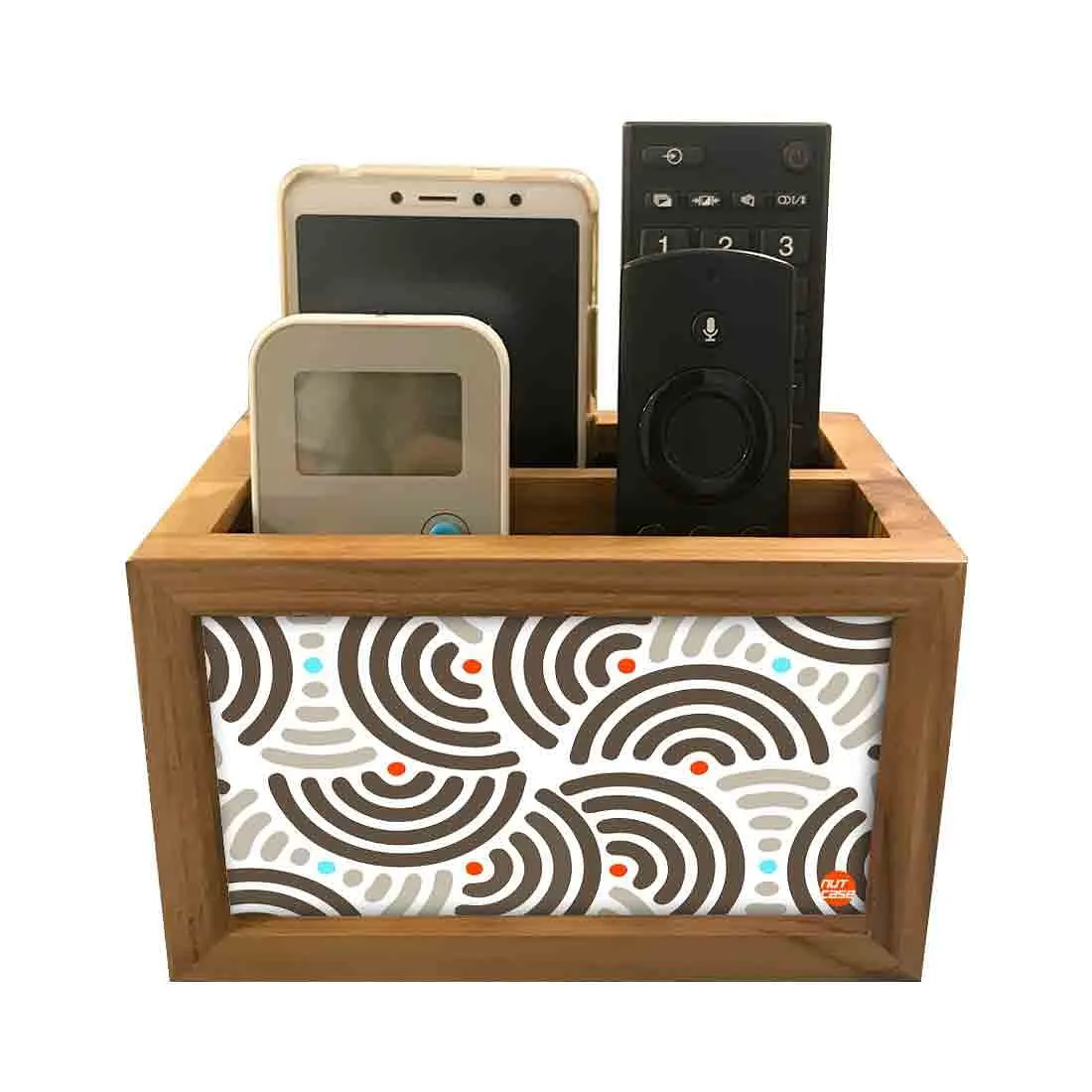 Remote Control Stand Holder Organizer For TV / AC Remotes -  Waves Pattern