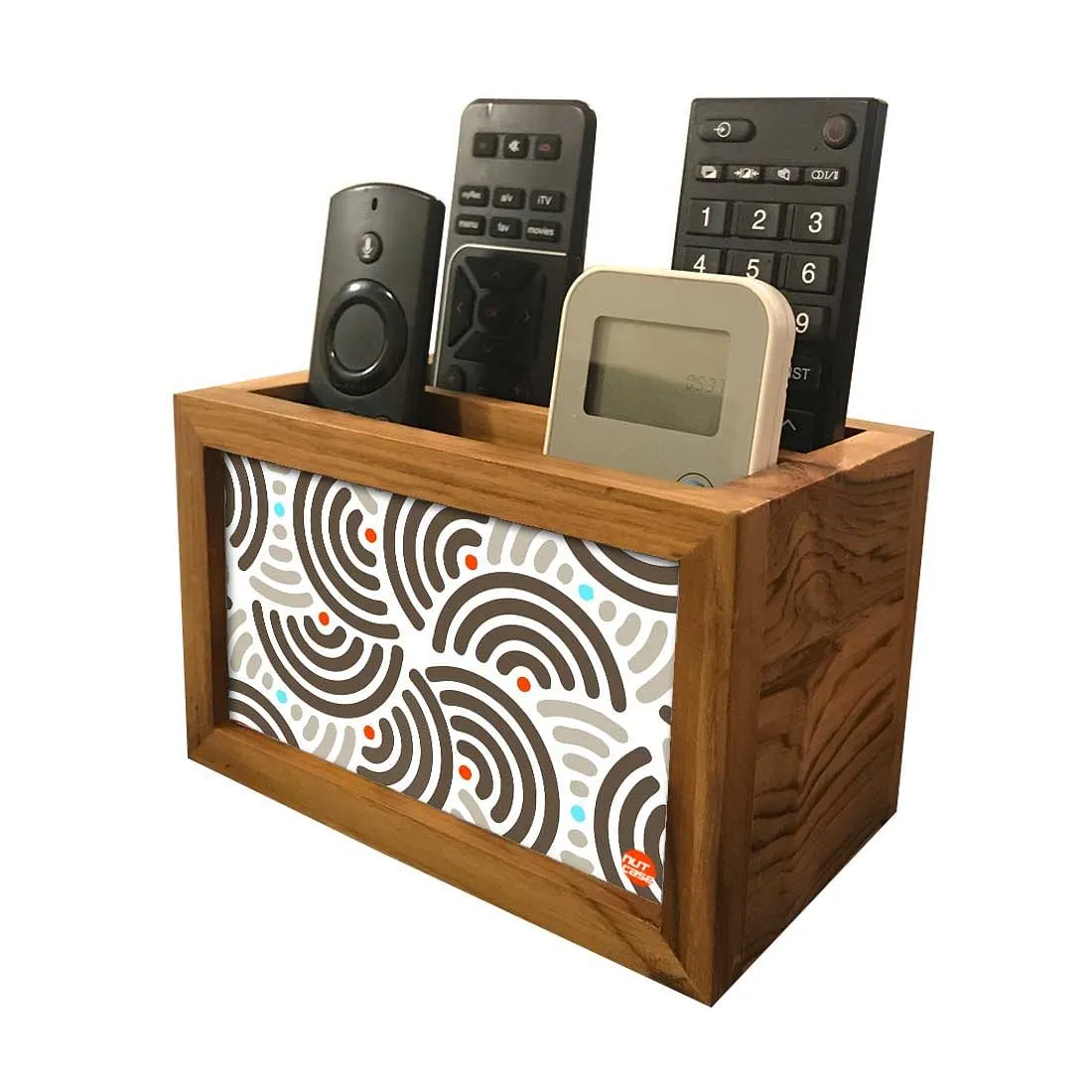 Remote Control Stand Holder Organizer For TV / AC Remotes -  Waves Pattern