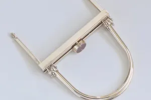 Retro Light Gold Purse Frame With Handle 12x7.5cm