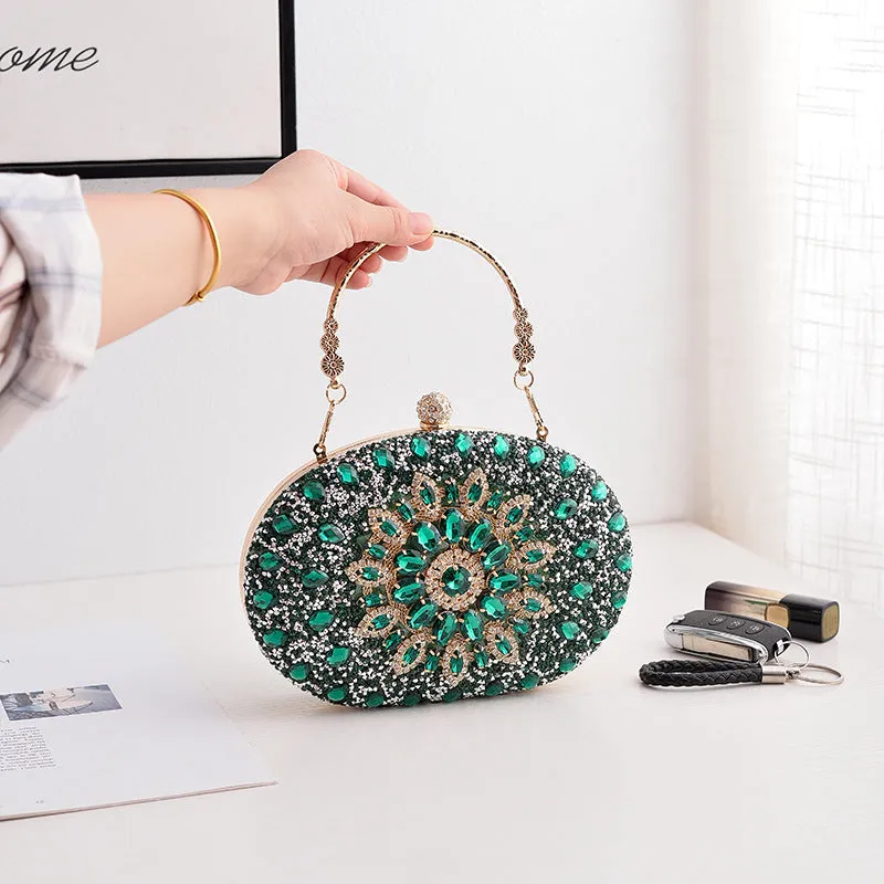 Rhinestone Chain Box Bag Evening Prom Bag 1753