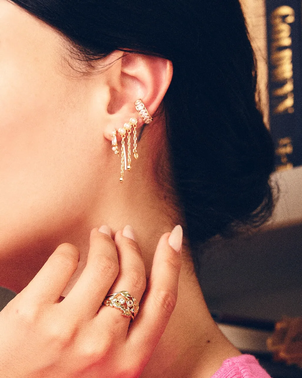 Sicily CZ Leaf Ring