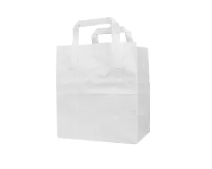 Small White Flat Handle Paper Bags