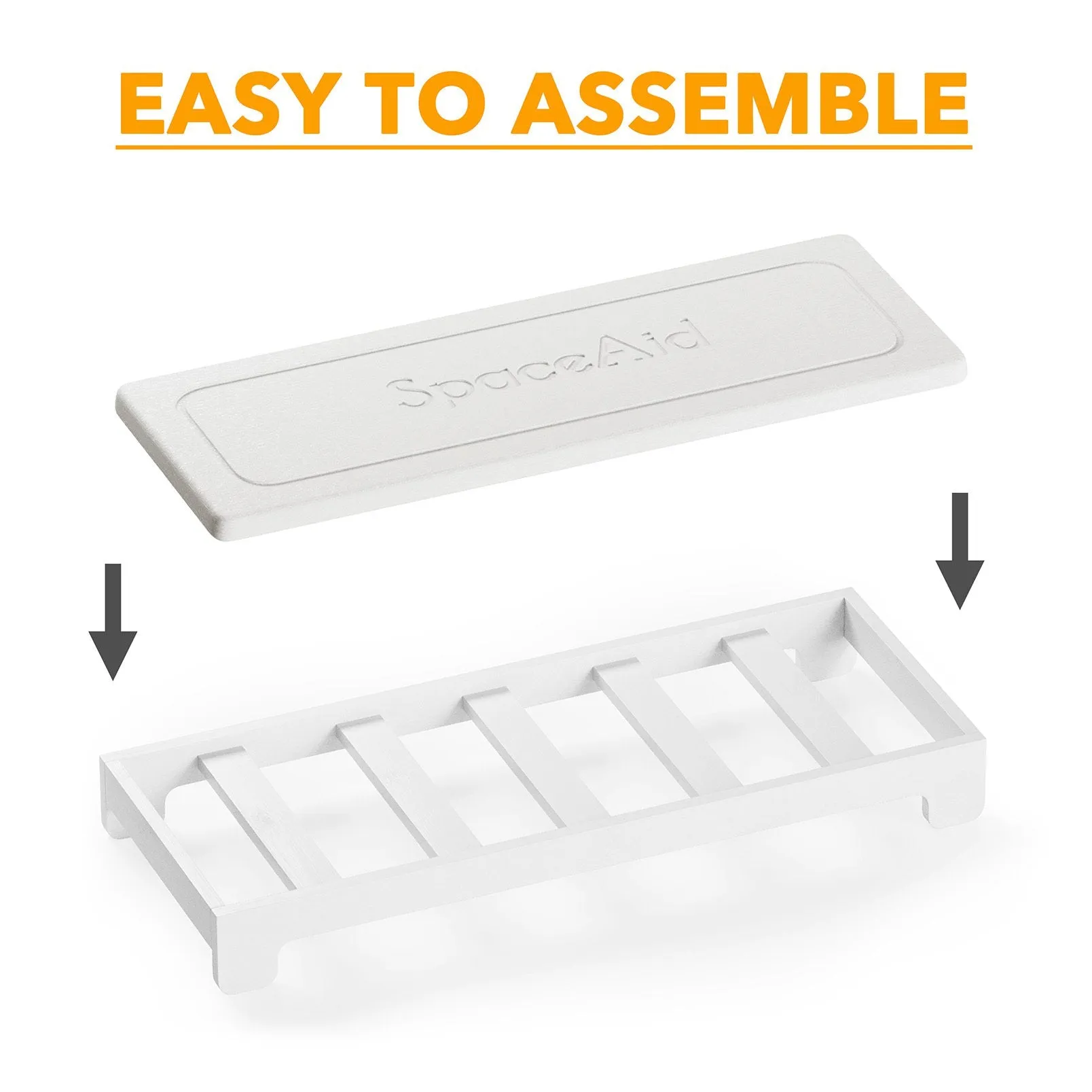 SpaceAid DryingNeat Sink Caddy Organizer, Instant Dry Kitchen & Bathroom Sink Organizers with Bamboo Rack, White