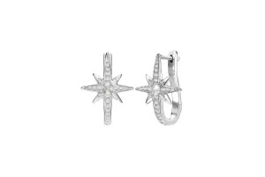 Star Earrings White Gold