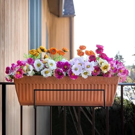 Sun Joe FPH1801-B Deco Joe Flower Box Holder | 18" - 36" in Length | Black